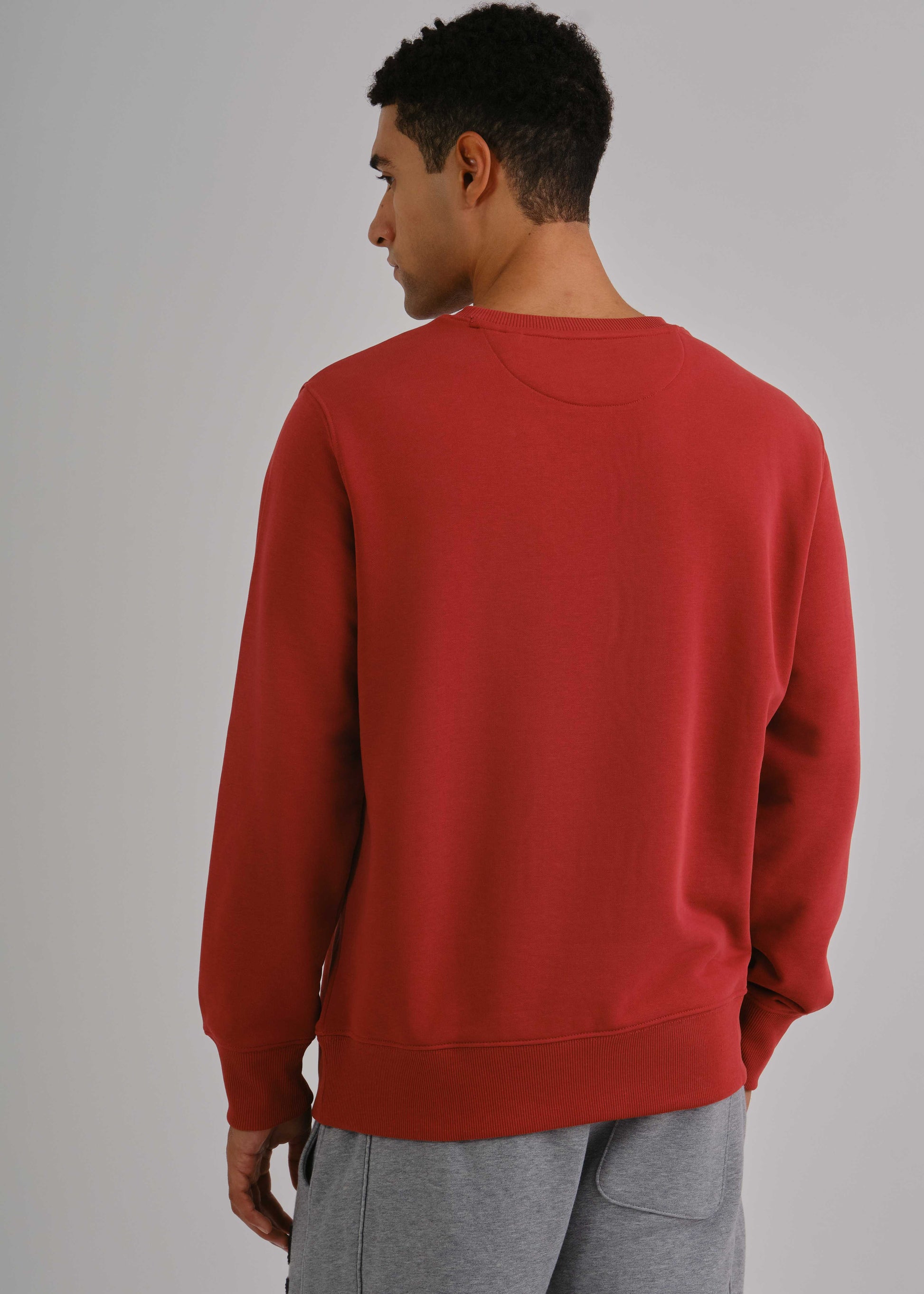 Regular Fit Shield C-Neck Sweat Iron Red / M