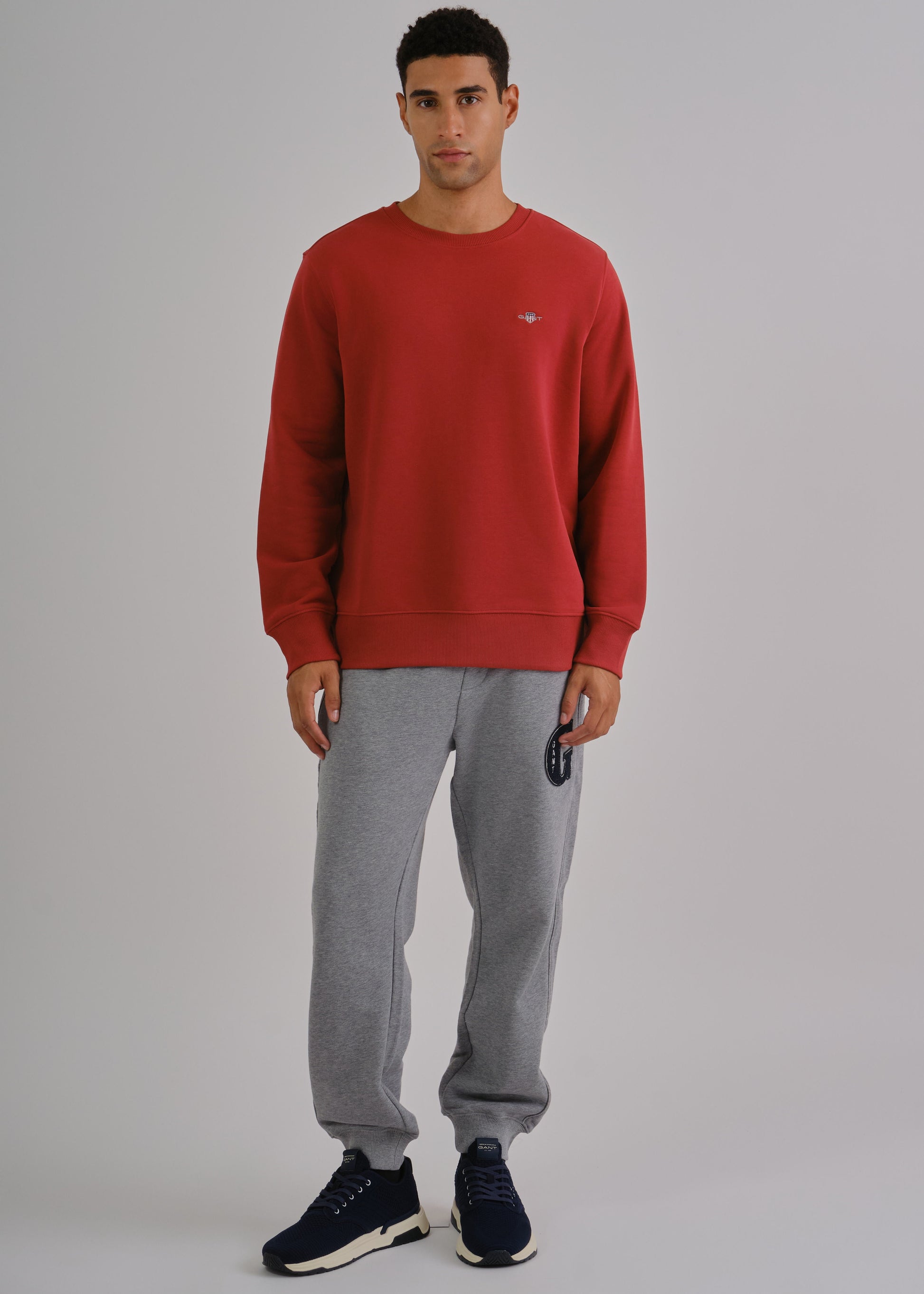 Regular Fit Shield C-Neck Sweat Iron Red / M