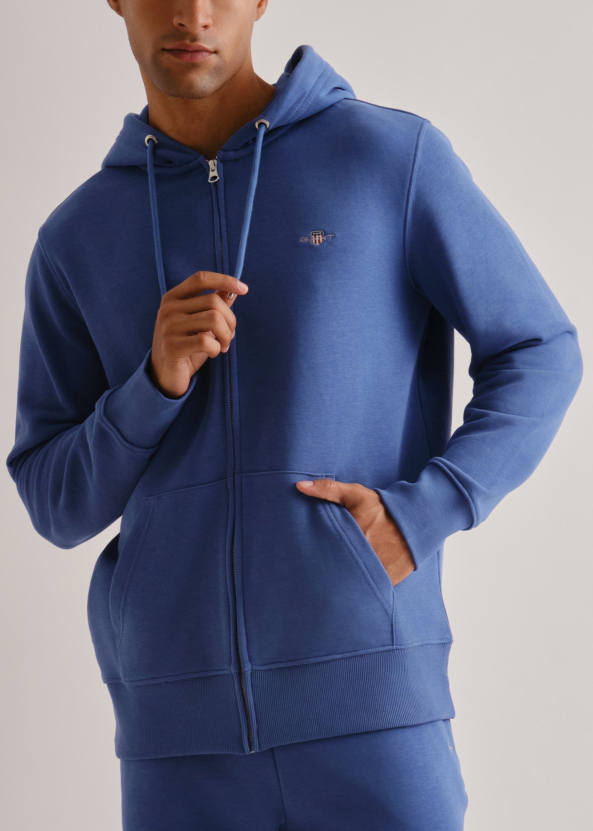 Regular Fit Shield Full Zip Hoodie Vintage Blue / M