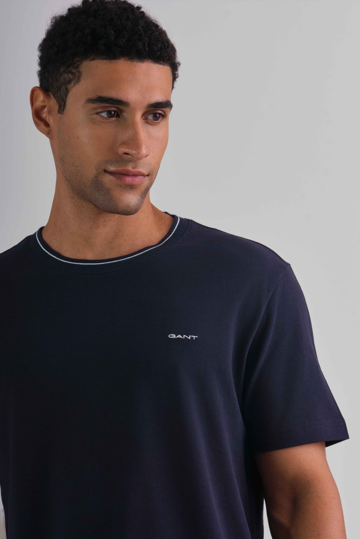 Textured Rib Short Sleeve Tshirt Evening Blue / M