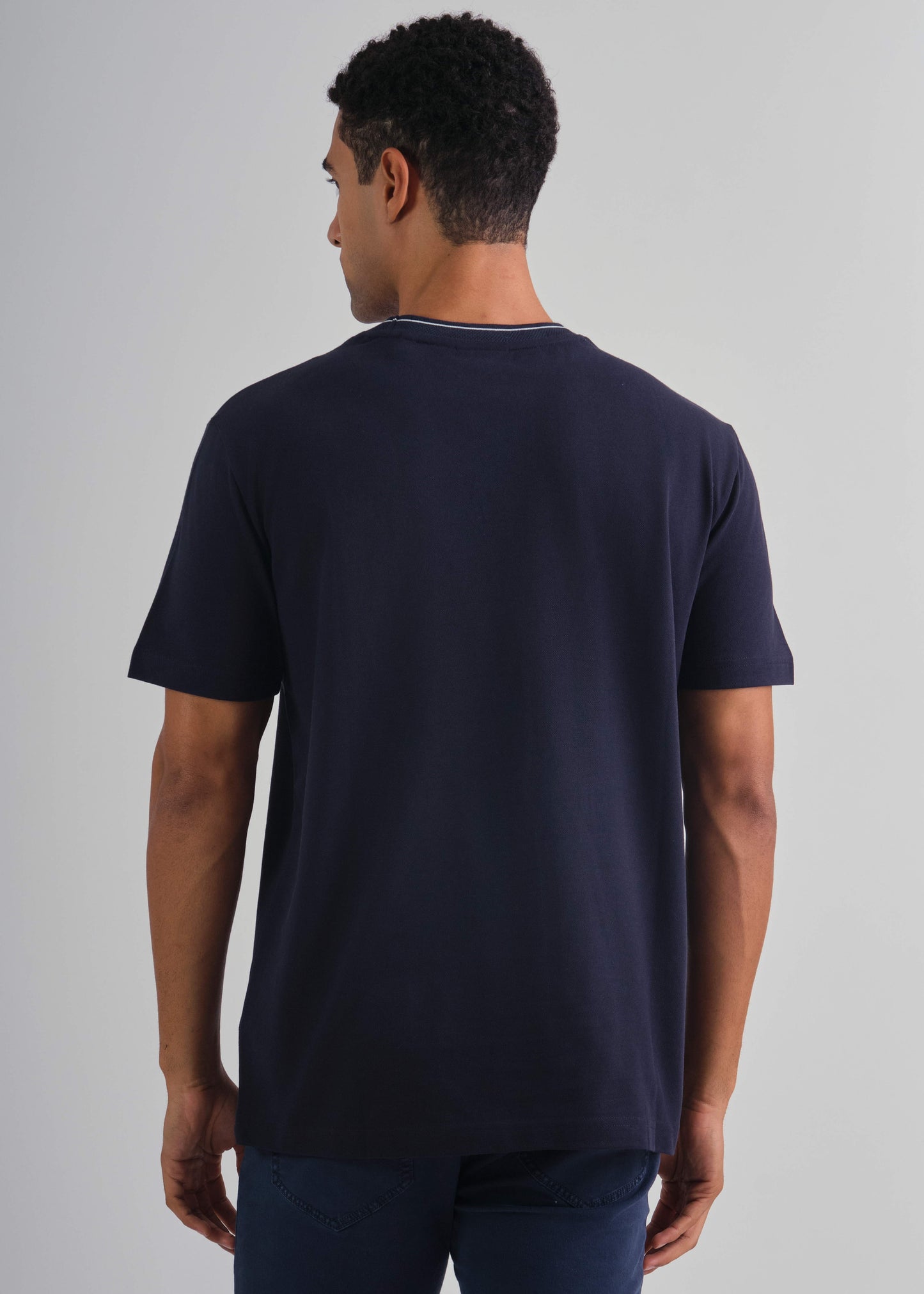 Textured Rib Short Sleeve Tshirt Evening Blue / M