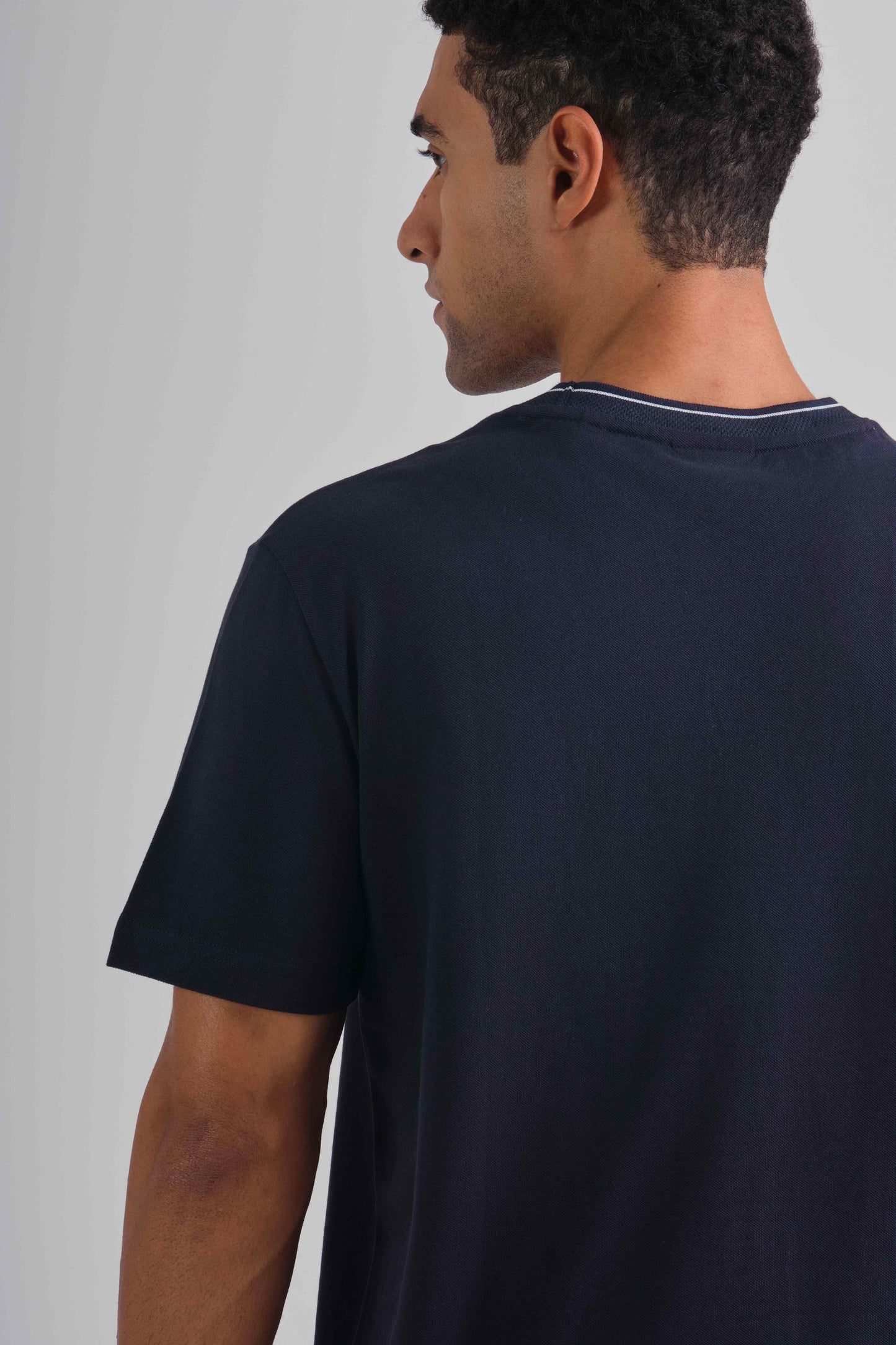 Textured Rib Short Sleeve Tshirt Evening Blue / M