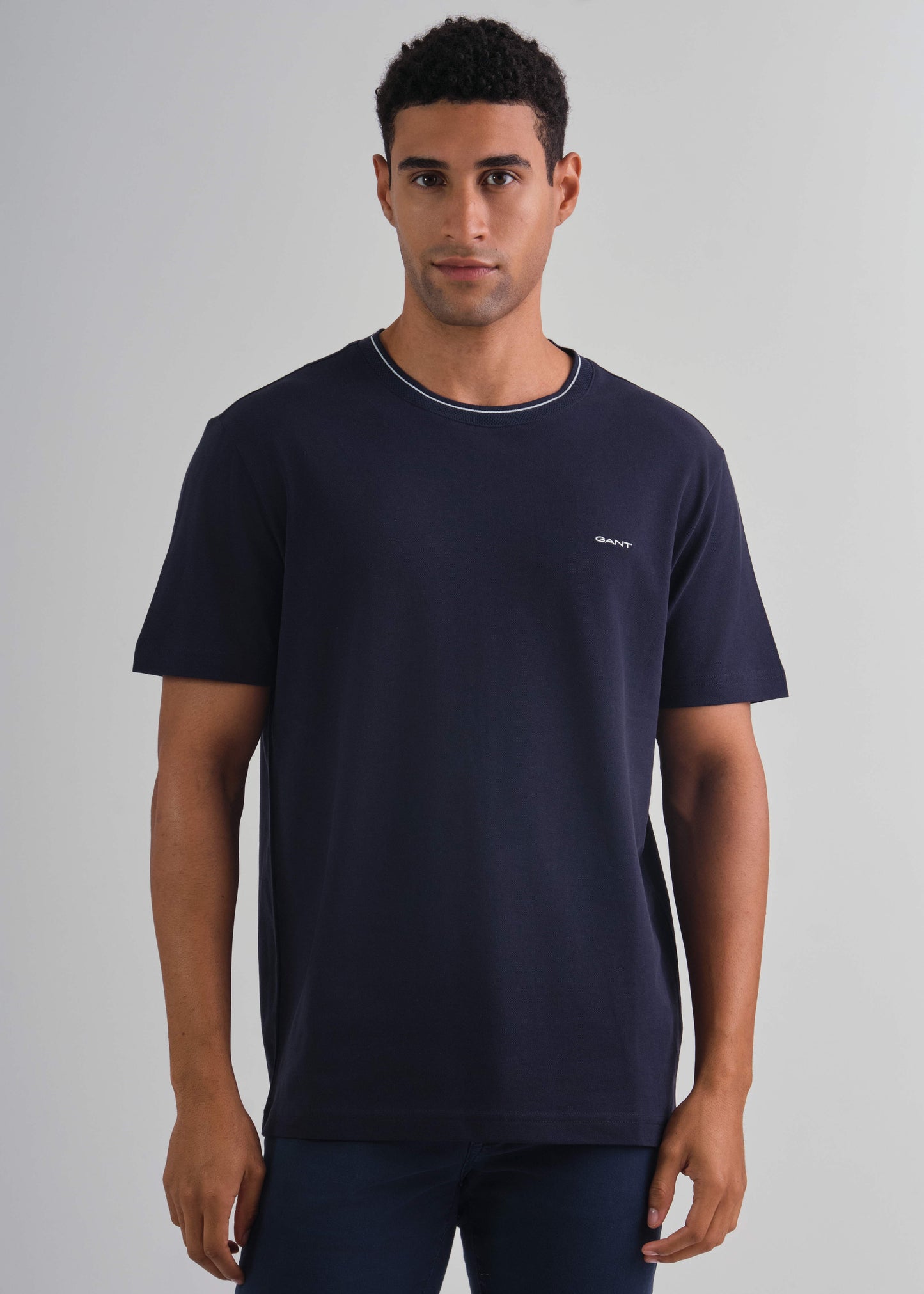 Textured Rib Short Sleeve Tshirt Evening Blue / M