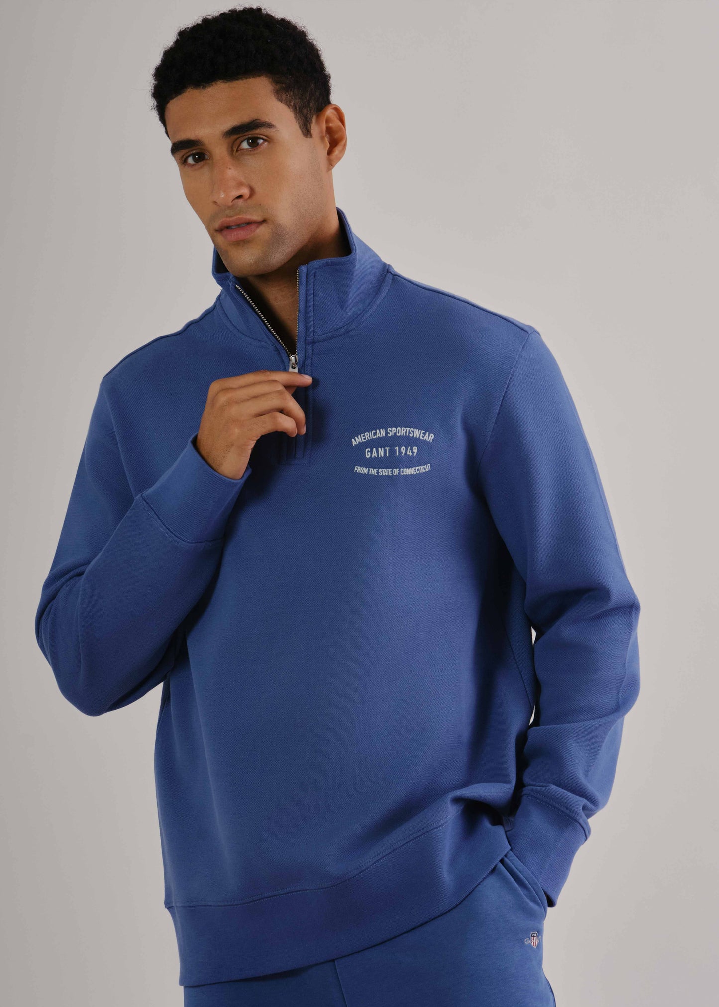 Small Graphic Sweat Half Zip Vintage Blue / M