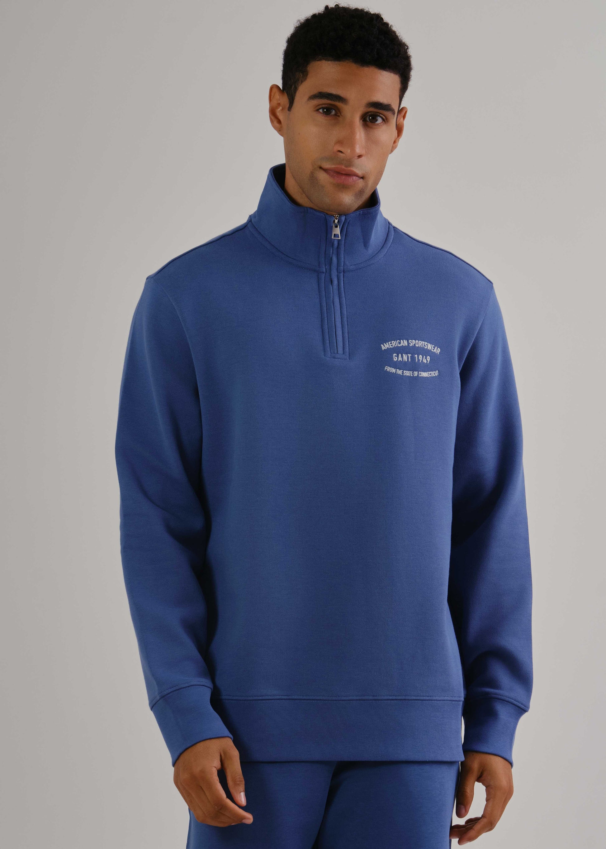 Small Graphic Sweat Half Zip Vintage Blue / M