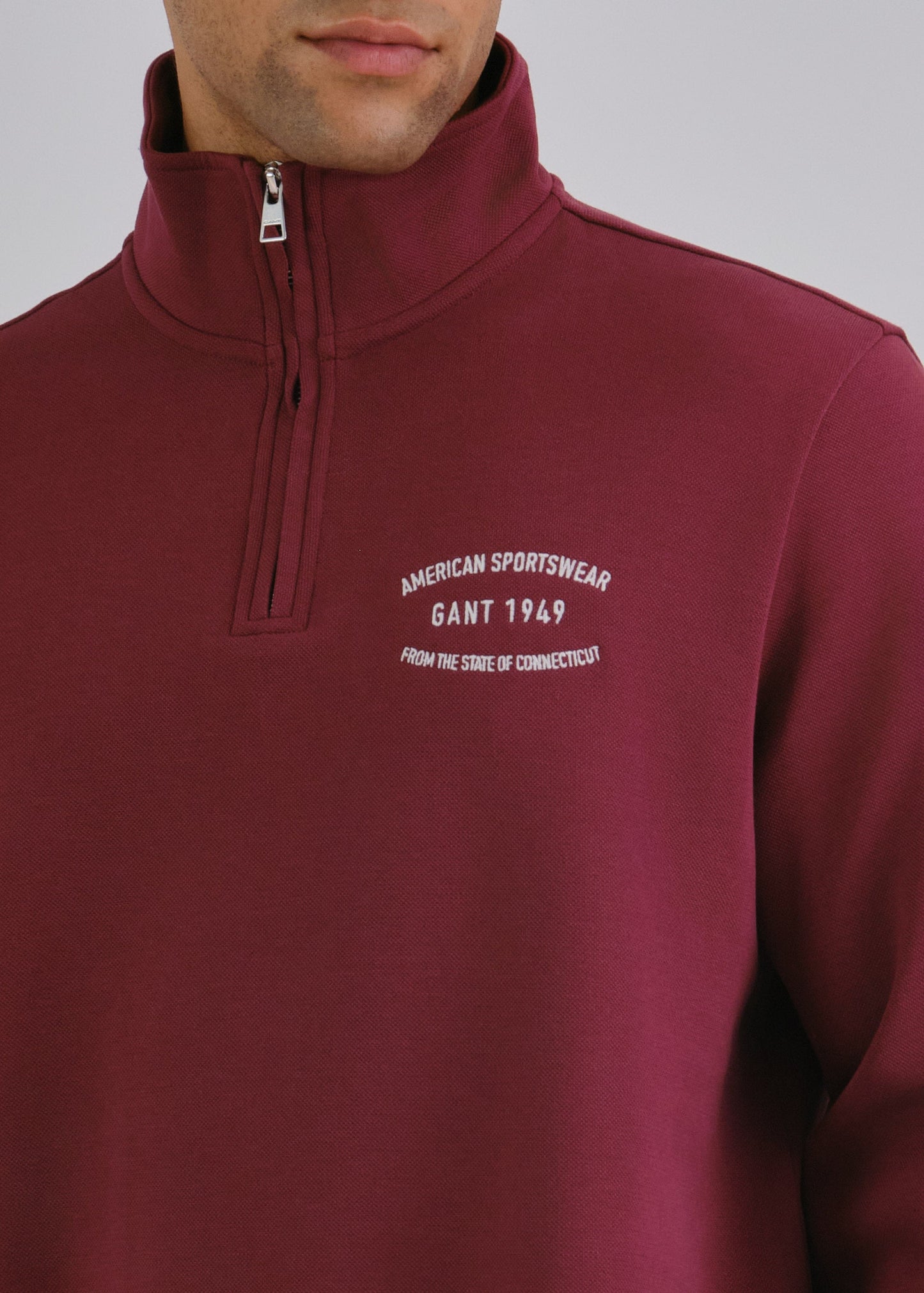 Small Graphic Sweat Half Zip Wine Red / M