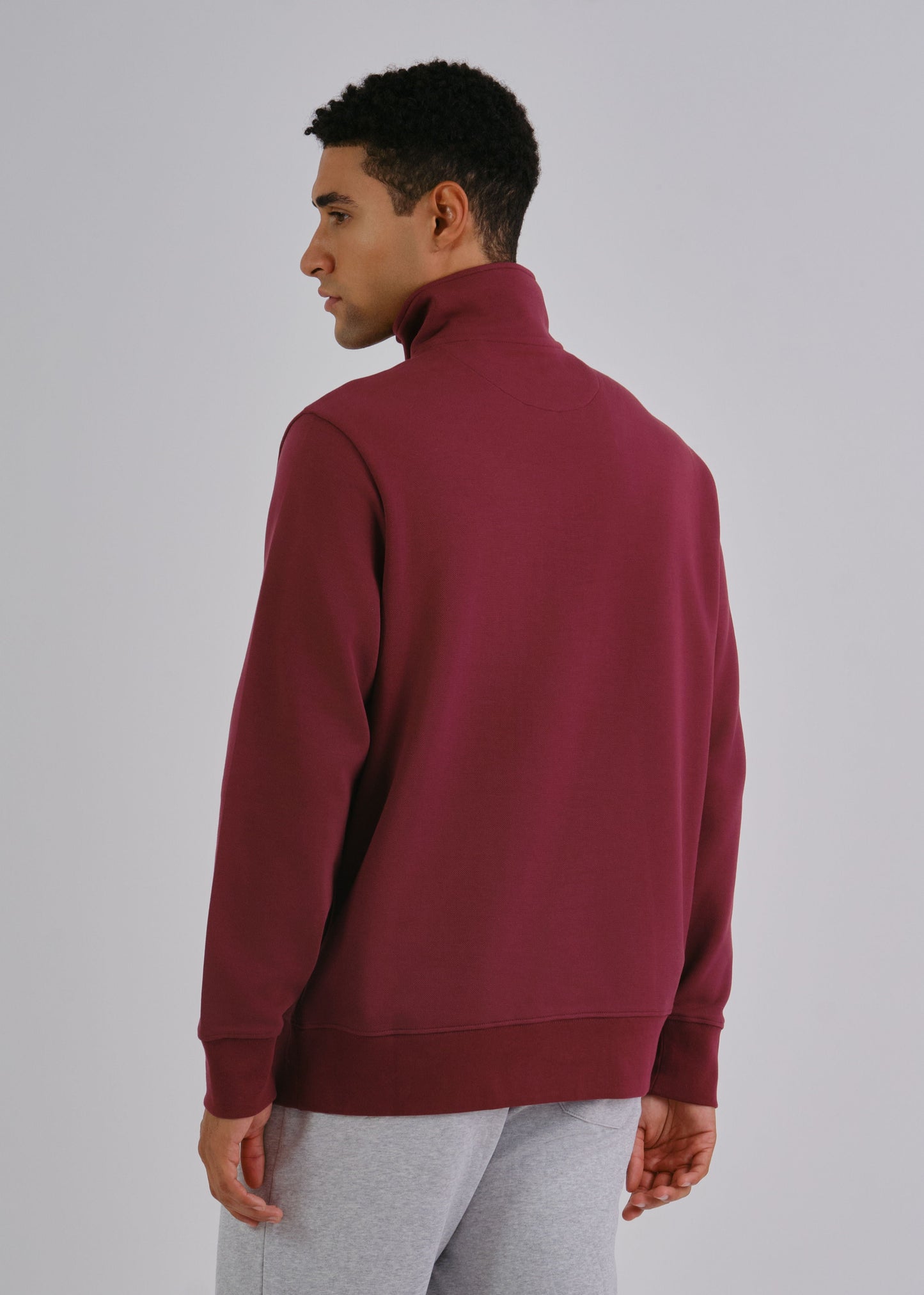 Small Graphic Sweat Half Zip Wine Red / M