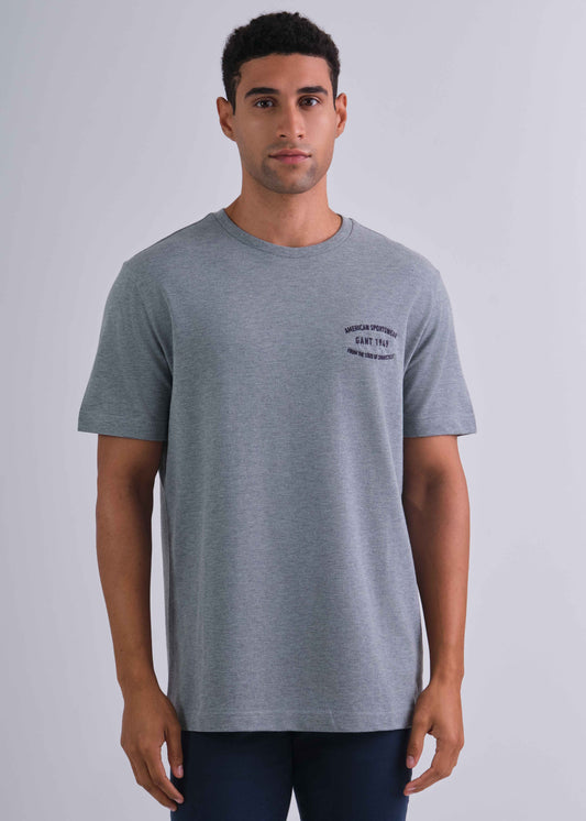 Small Graphic Piqué T-Shirt Grey Melange / M