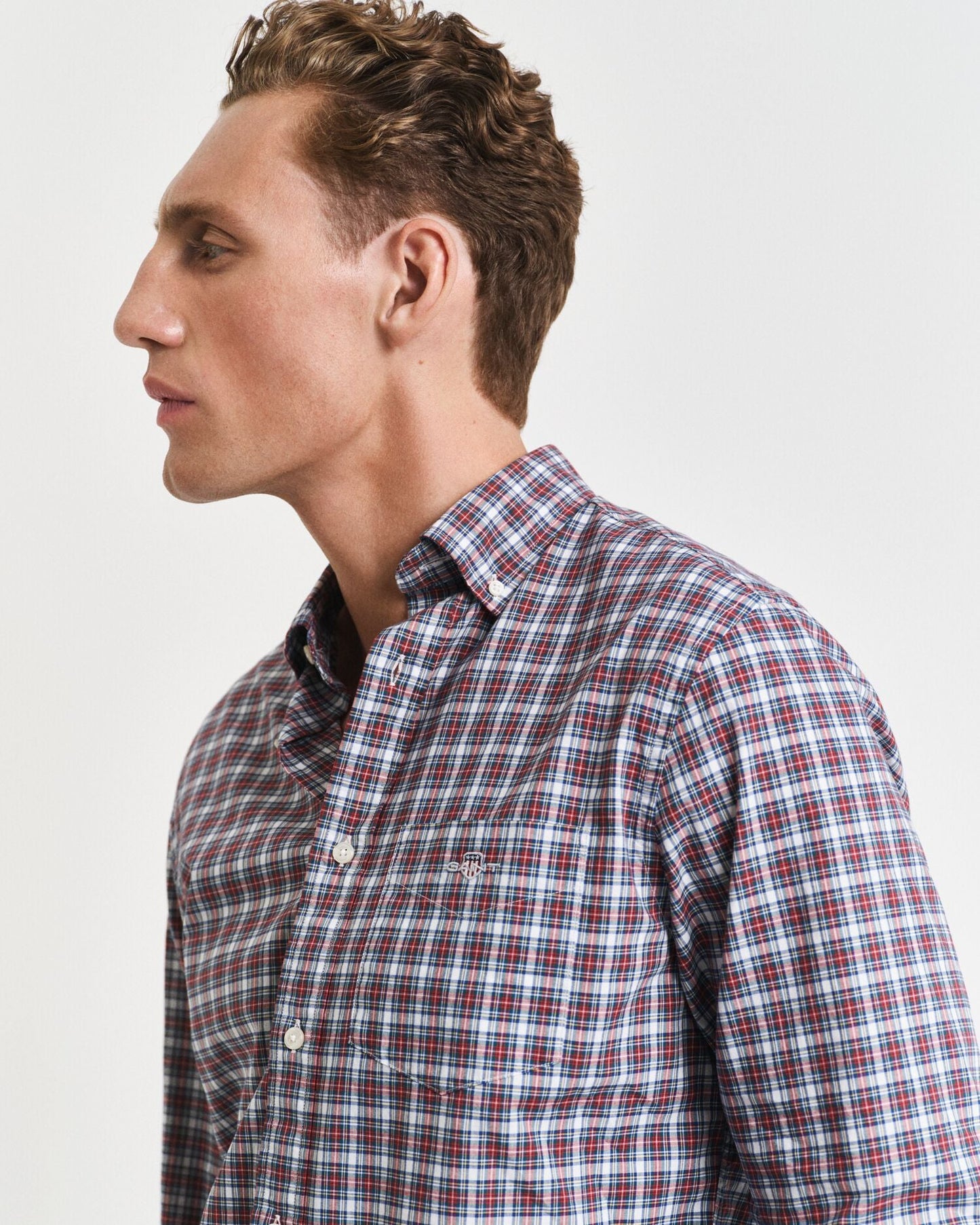 Reg Classic Poplin Tartan Shirt White / S