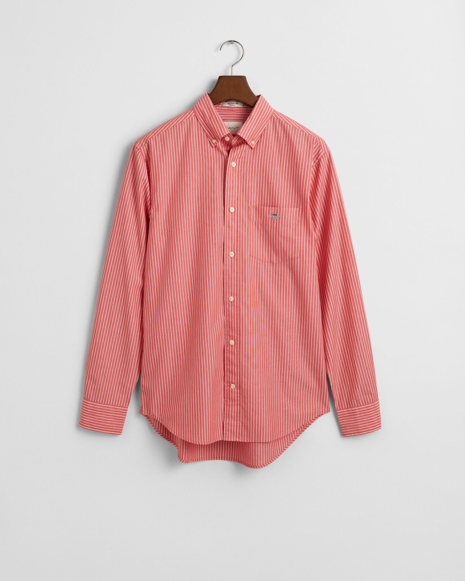 Reg Classic Poplin Stripe Shirt STRONG CORAL / S