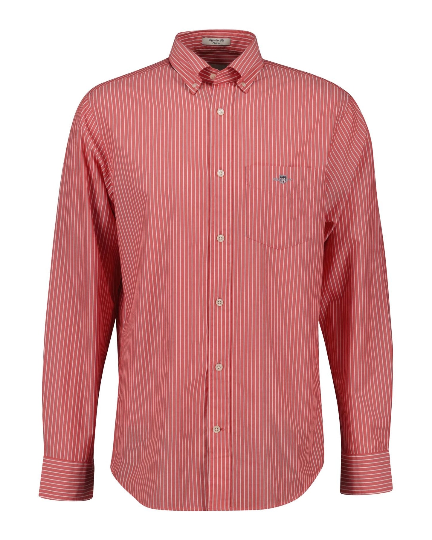 Reg Classic Poplin Stripe Shirt STRONG CORAL / S