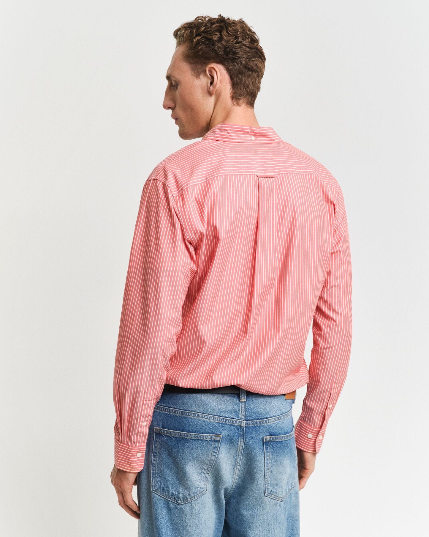 Reg Classic Poplin Stripe Shirt STRONG CORAL / S