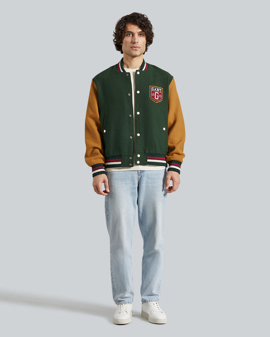 WOOL BLEND VARSITY JACKET