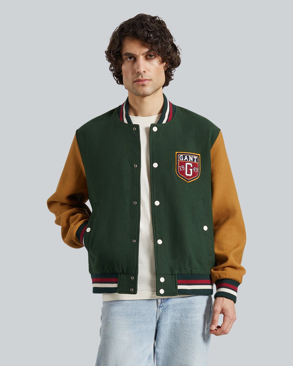 WOOL BLEND VARSITY JACKET