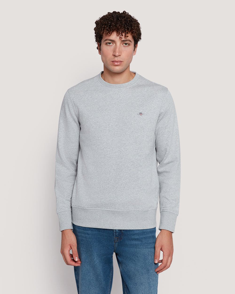 Men’S Shield Logo Cotton Crewneck Sweatshirt
