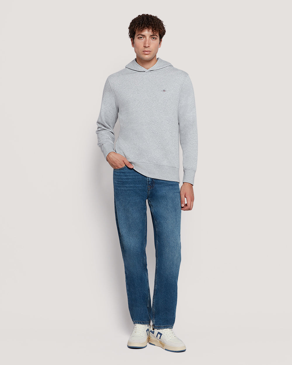 Men’S Shield Logo Cotton Hoodie