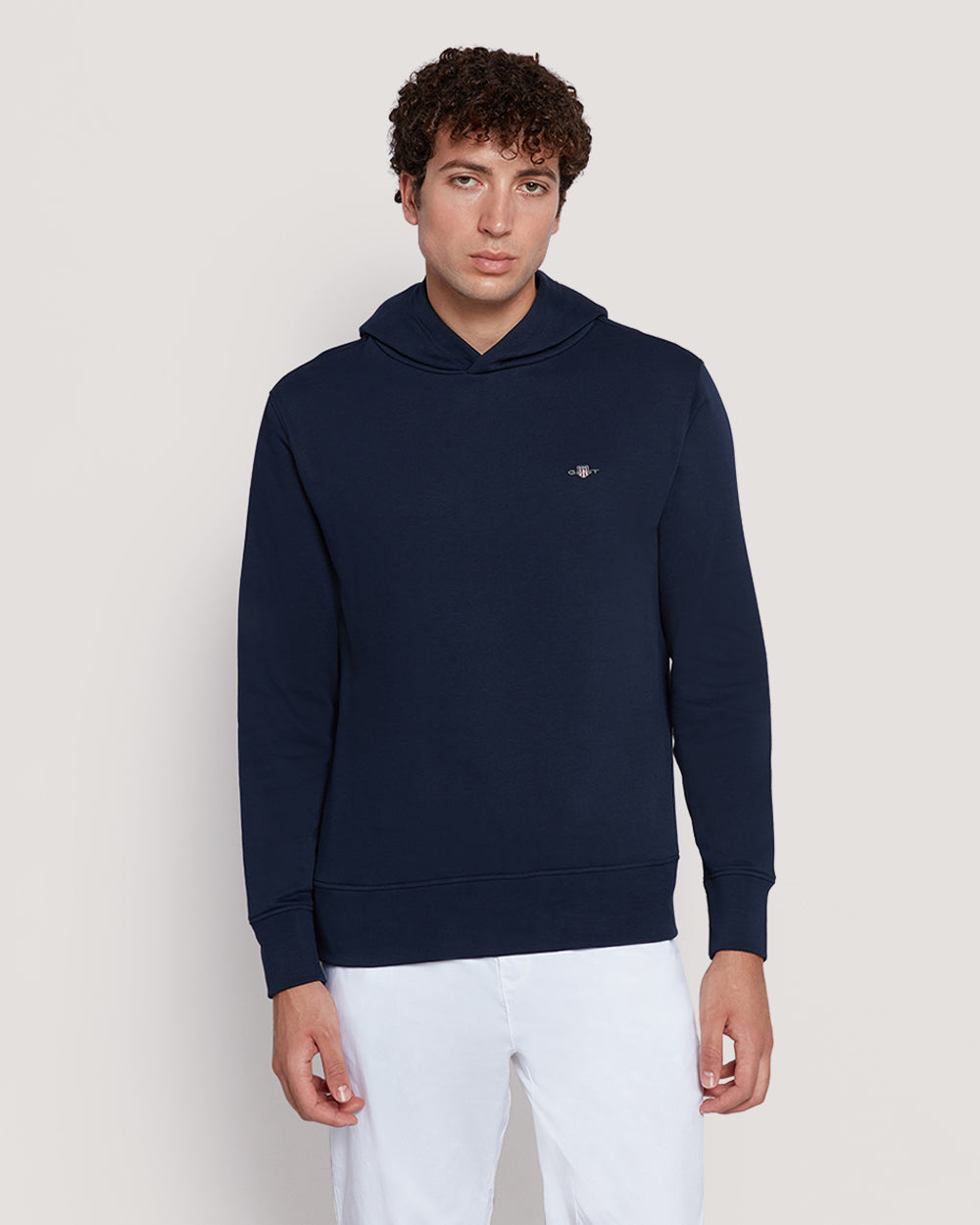 Men’S Shield Logo Cotton Hoodie