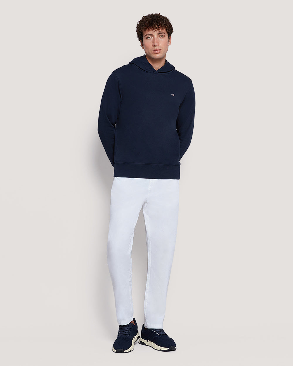 Men’S Shield Logo Cotton Hoodie