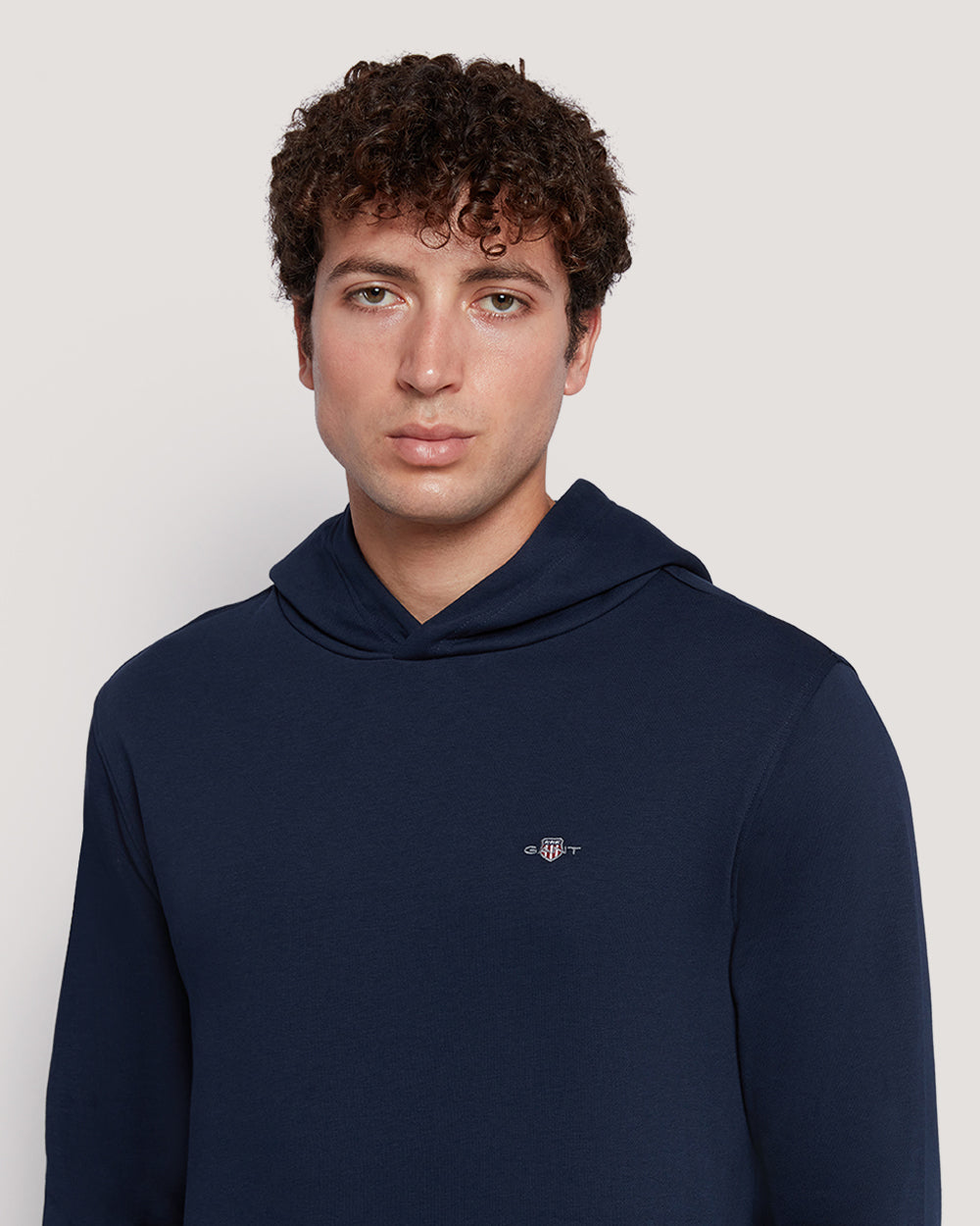 Men’S Shield Logo Cotton Hoodie