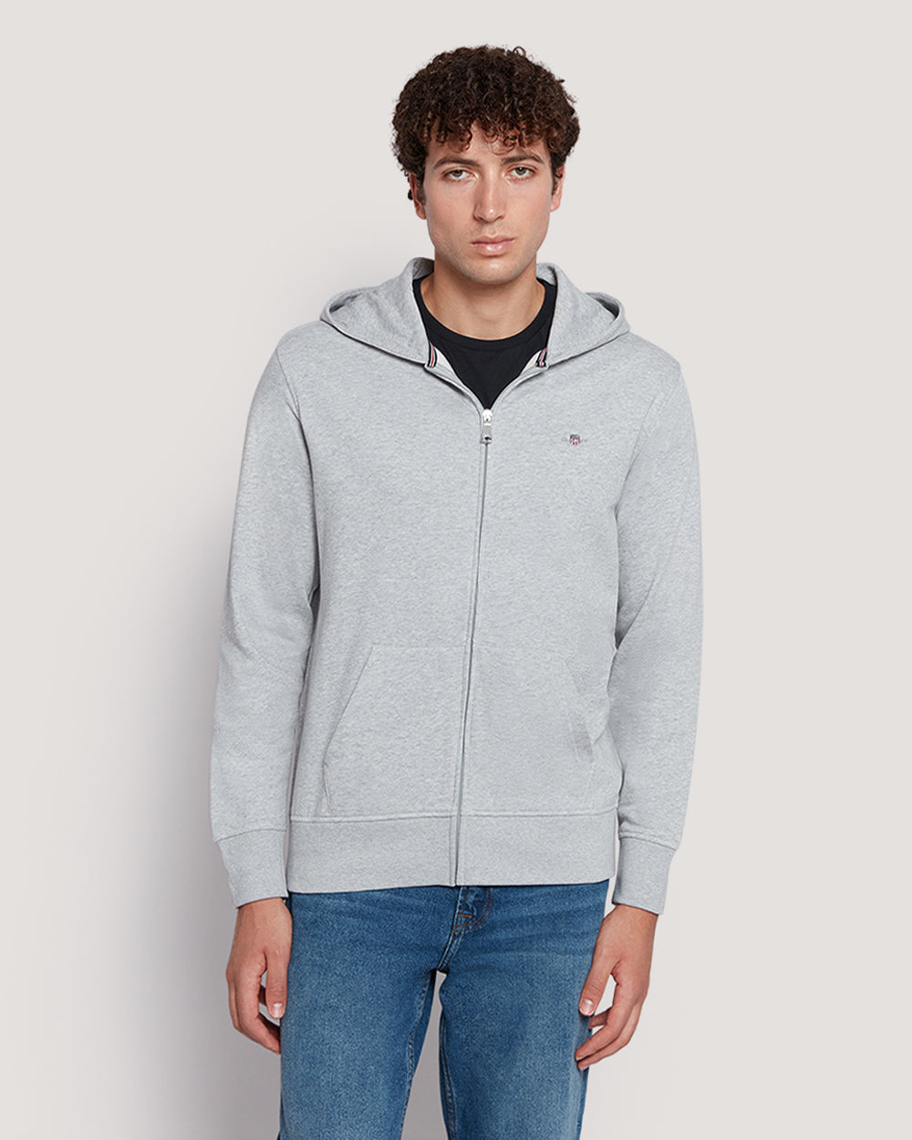 Men’S Shield Logo Full Zip Cotton Hoodie