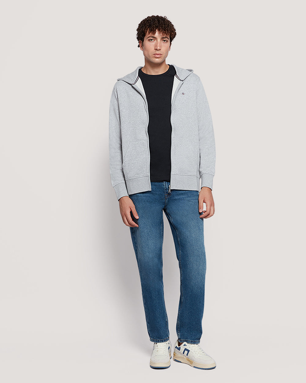 Men’S Shield Logo Full Zip Cotton Hoodie