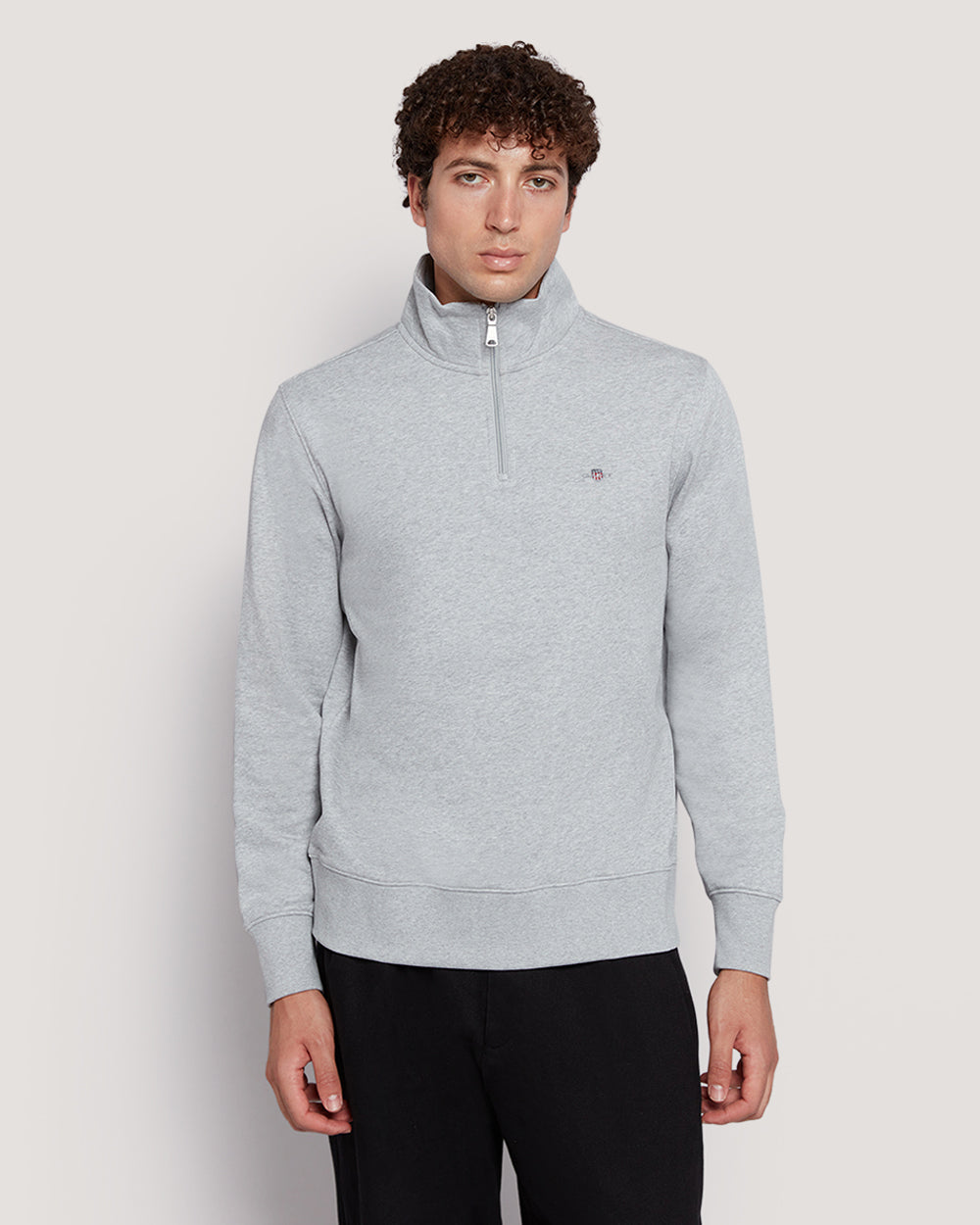 Men’S Shield Logo Half Zip Cotton Sweatshirt