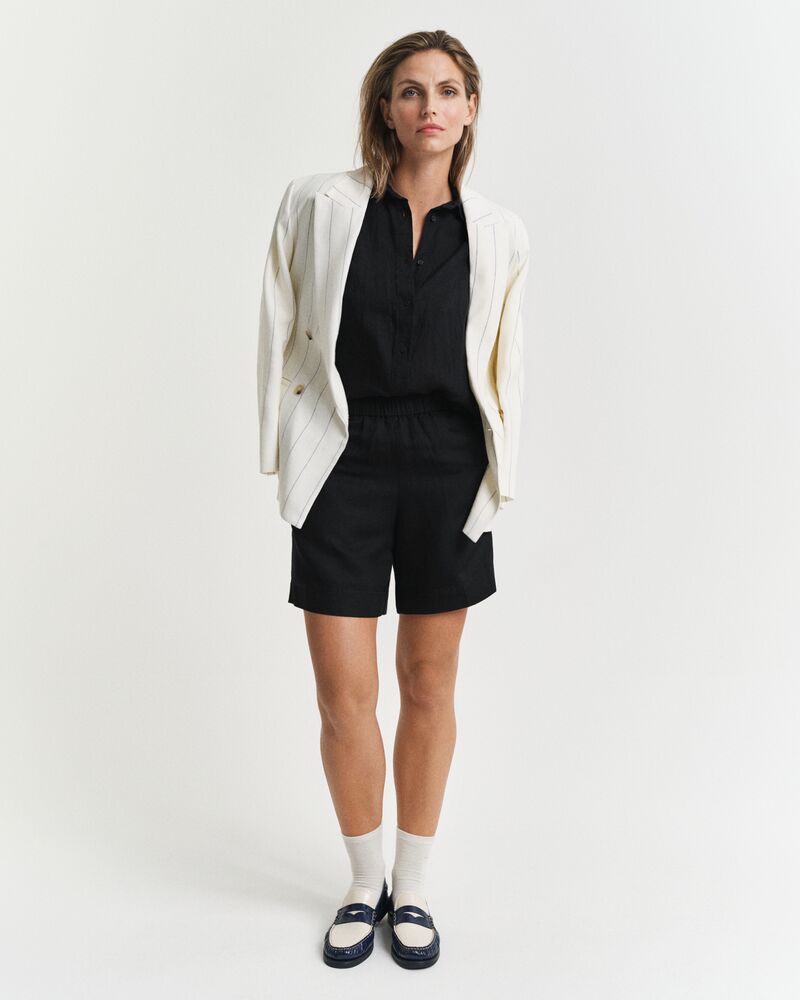 REL LINEN BLEND PULL ON SHORTS Black / 32
