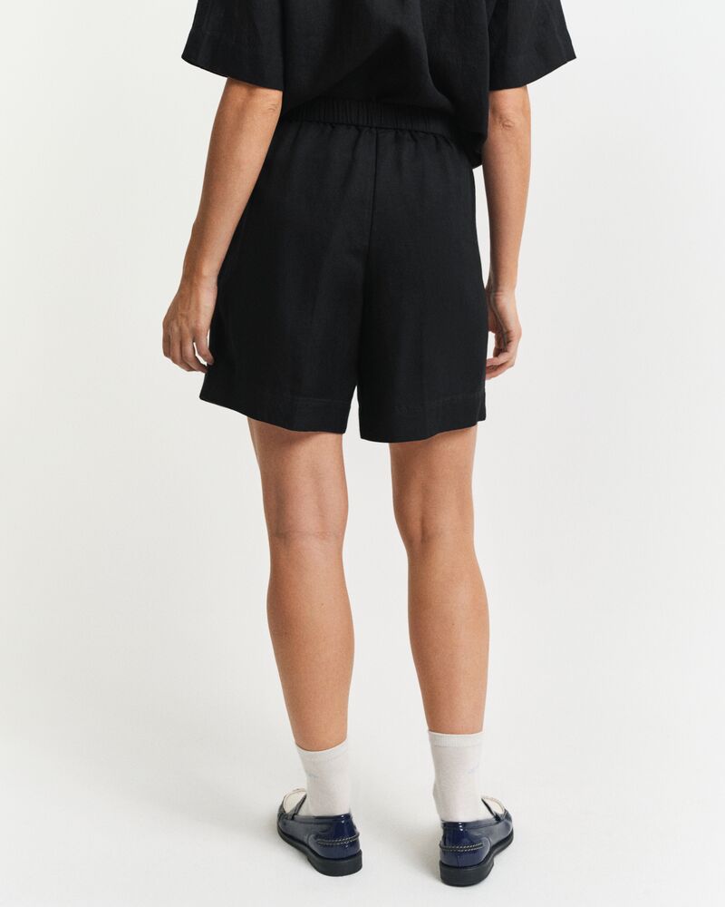 REL LINEN BLEND PULL ON SHORTS Black / 32