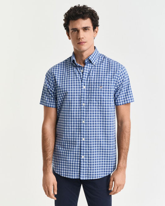 REG CLASSIC POPLIN CHECK SS SHIRT