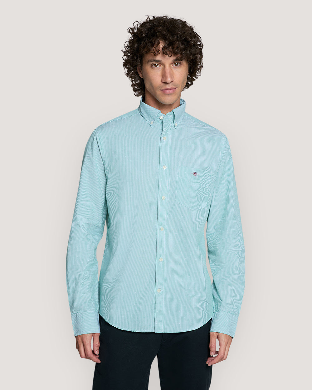 REG DOBBY DOT STRIPE SHIRT
