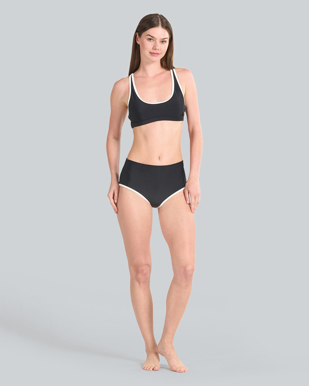High Waisted Hipster Bikini Bottoms Black / M