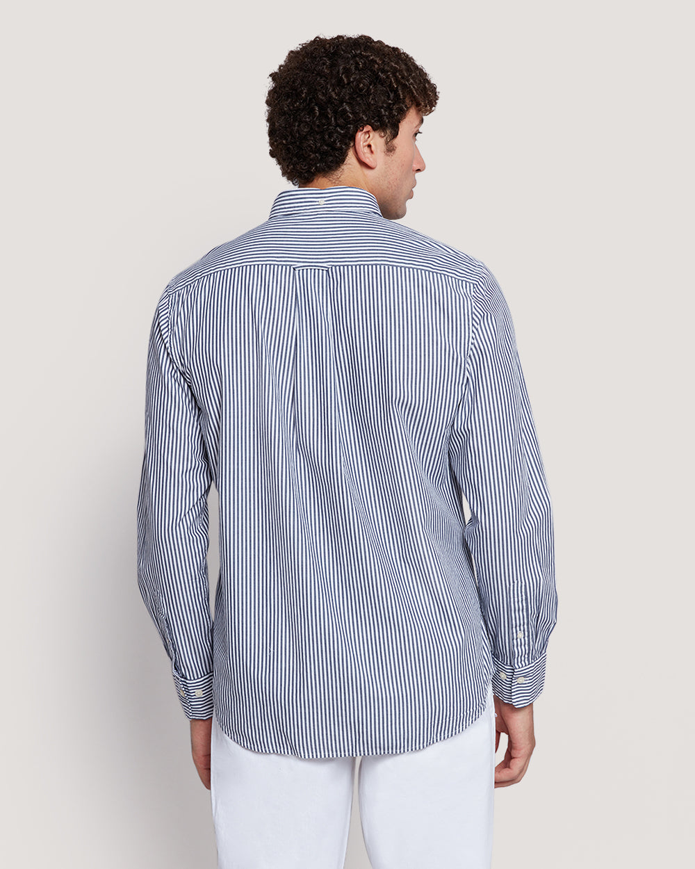 Men’S Regular Fit Poplin Banker Stripe Shirt