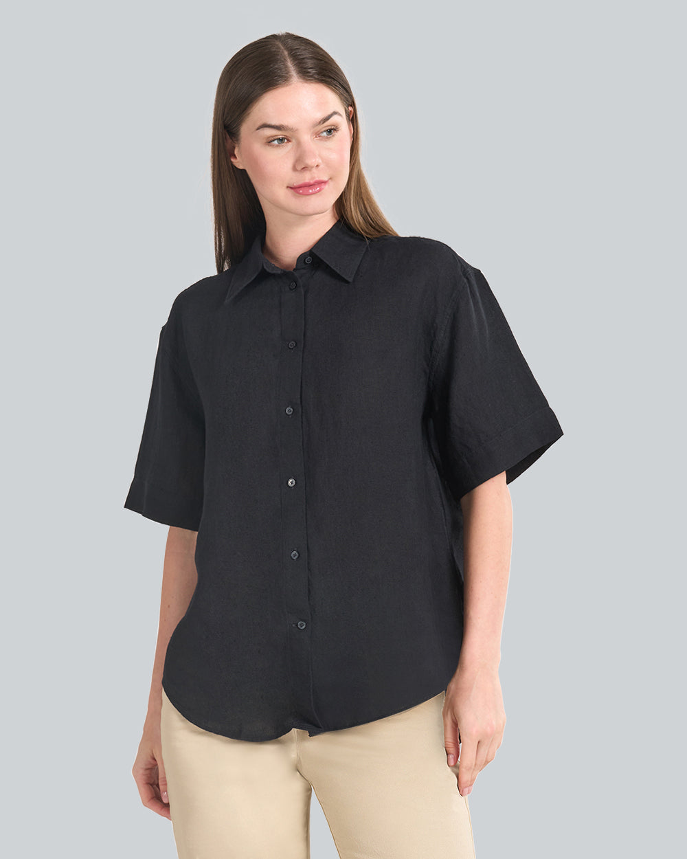 REL LINEN SS SHIRT Black / 34