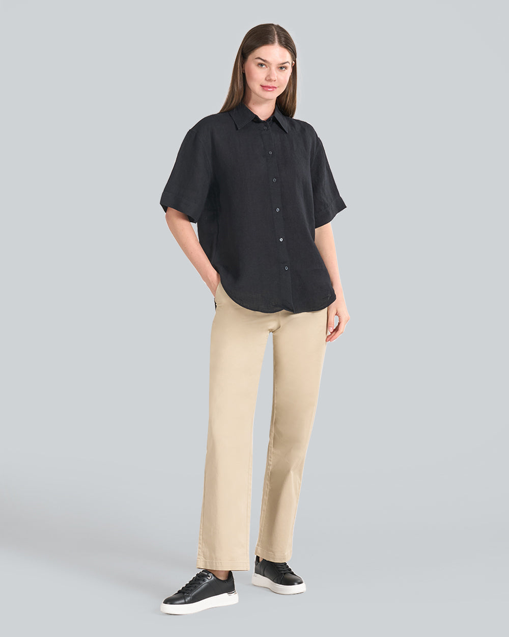 REL LINEN SS SHIRT Black / 34