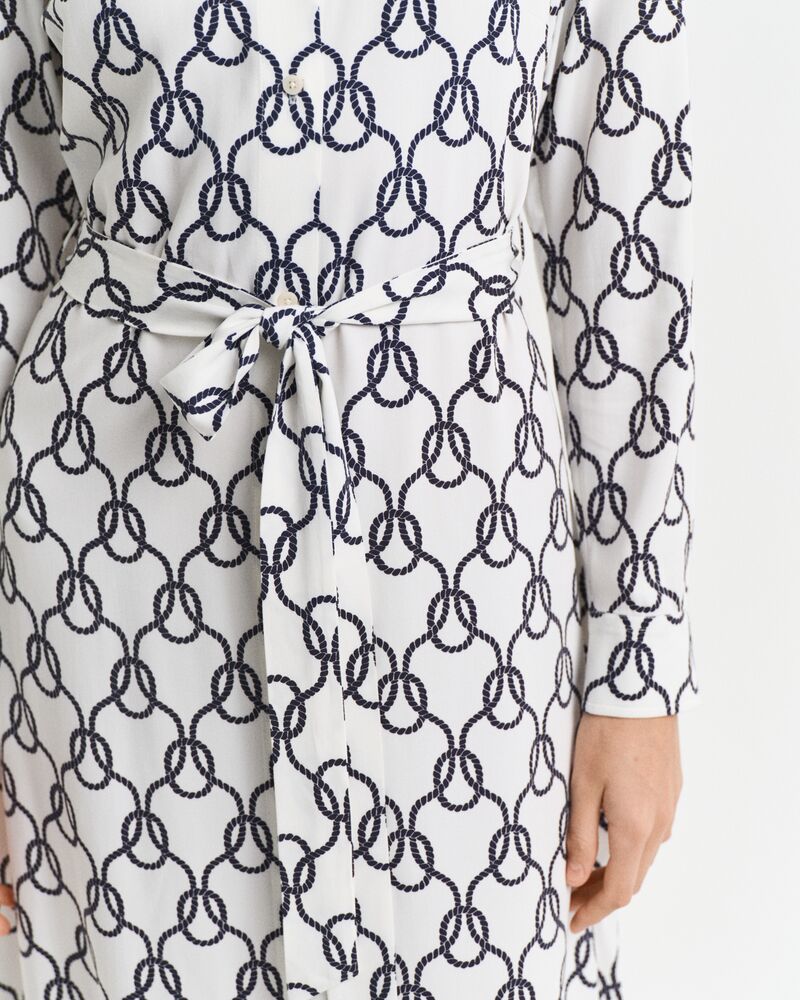 Rope Print Shirt Dress Cream / 32