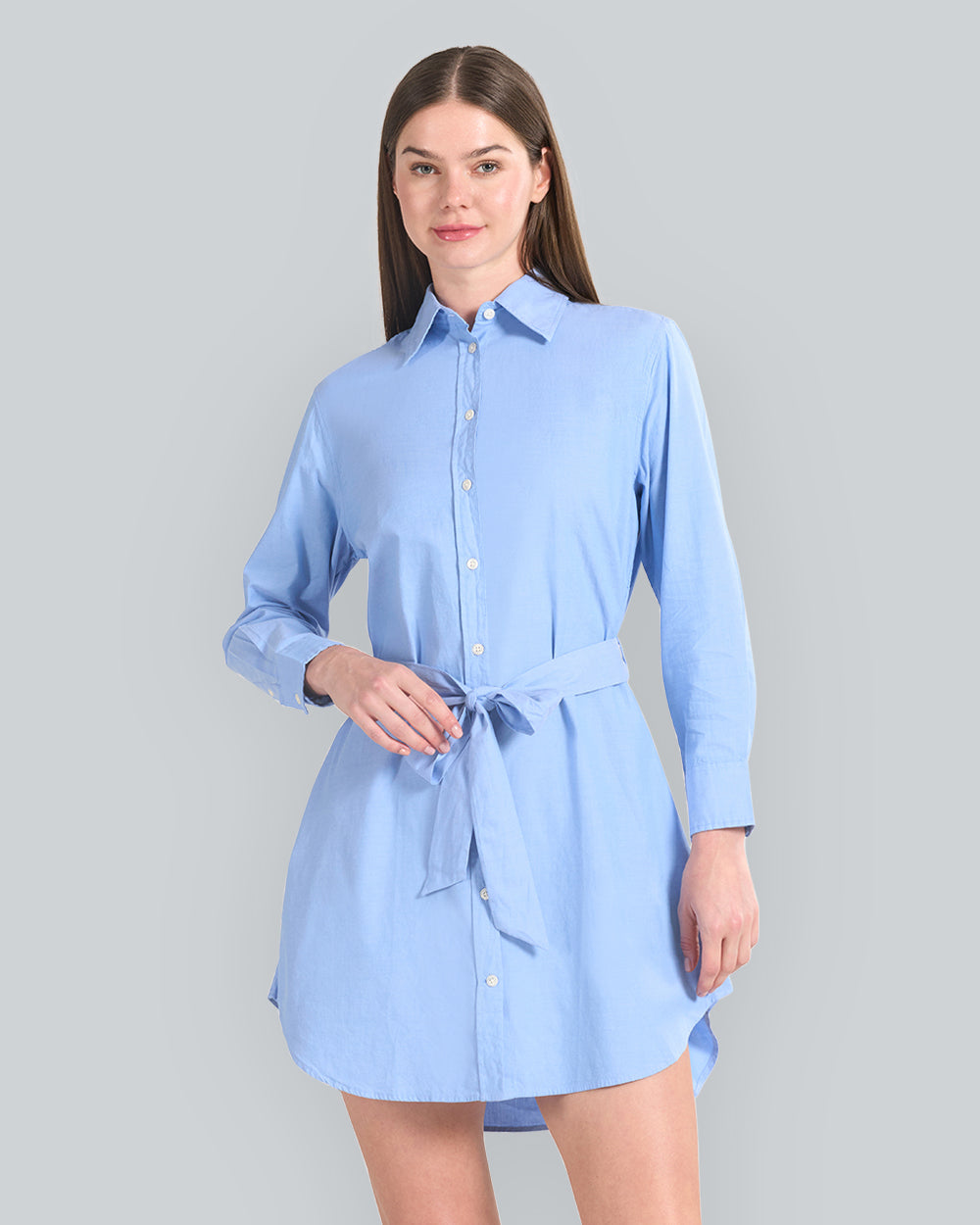 Luxury Oxford Shirt Dress Blue / 32