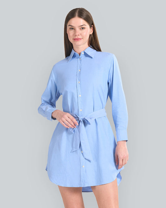 Luxury Oxford Shirt Dress Blue / 32