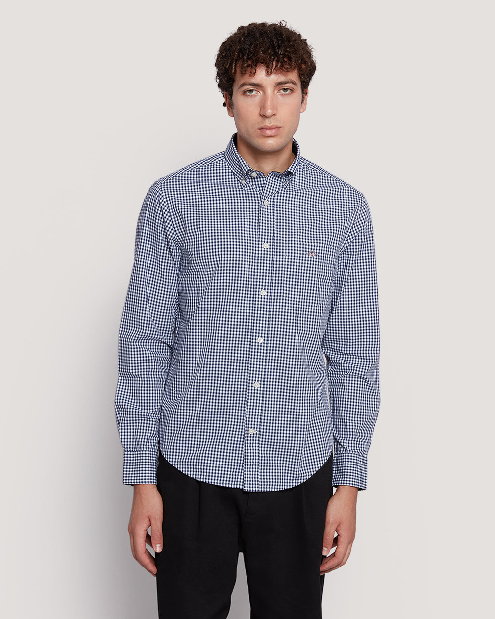 Gant Menâ€™S Regular Fit Gingham Check Poplin Cotton Shirt PERSIAN BLUE / M