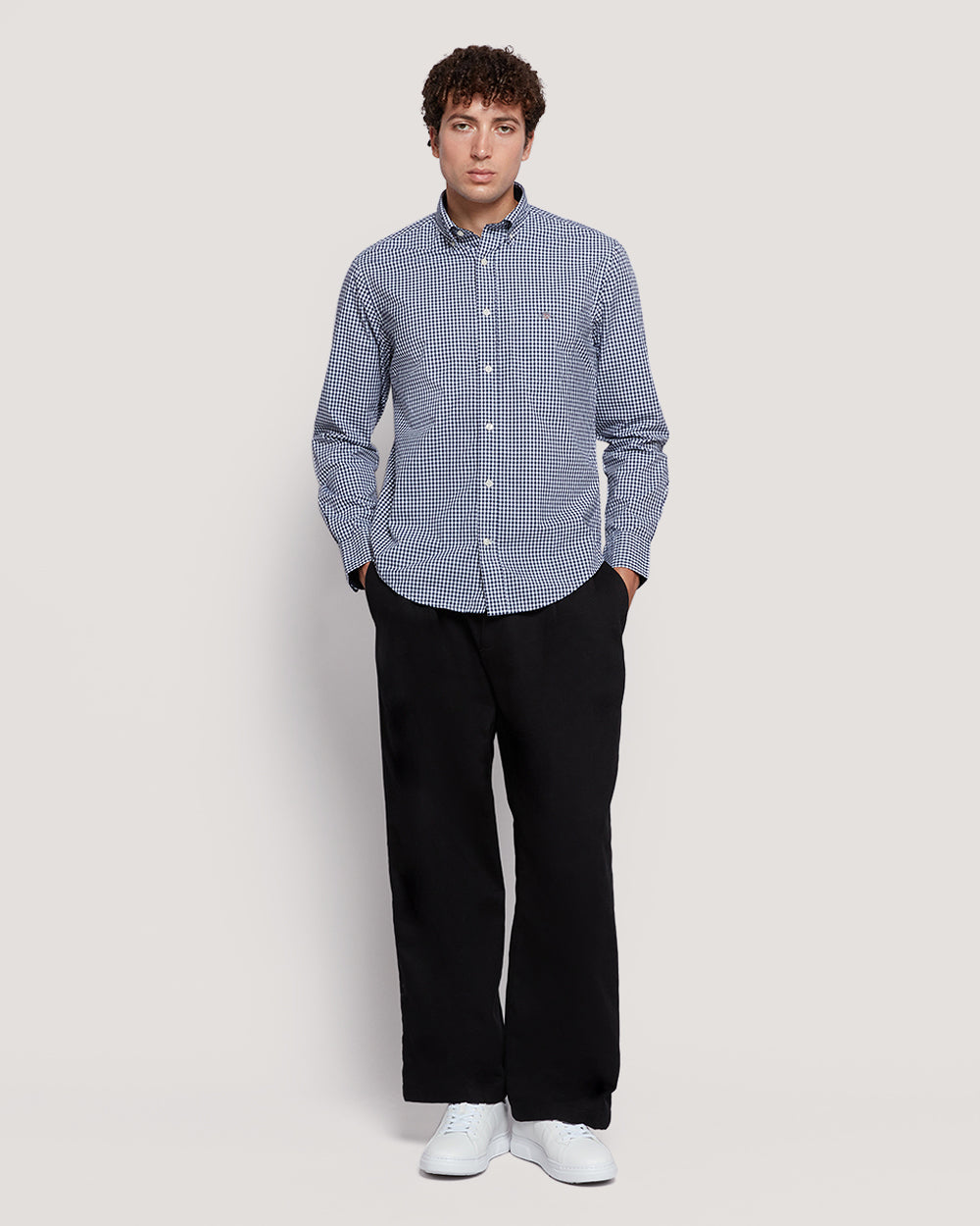 Gant Menâ€™S Regular Fit Gingham Check Poplin Cotton Shirt PERSIAN BLUE / M