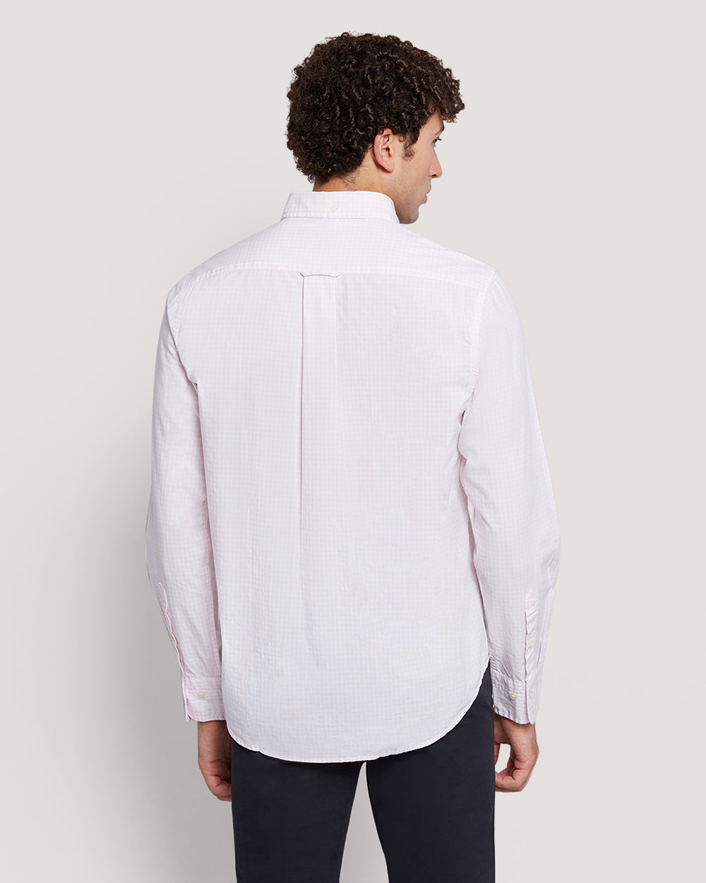 Men’S Regular Fit Gingham Check Poplin Cotton Shirt