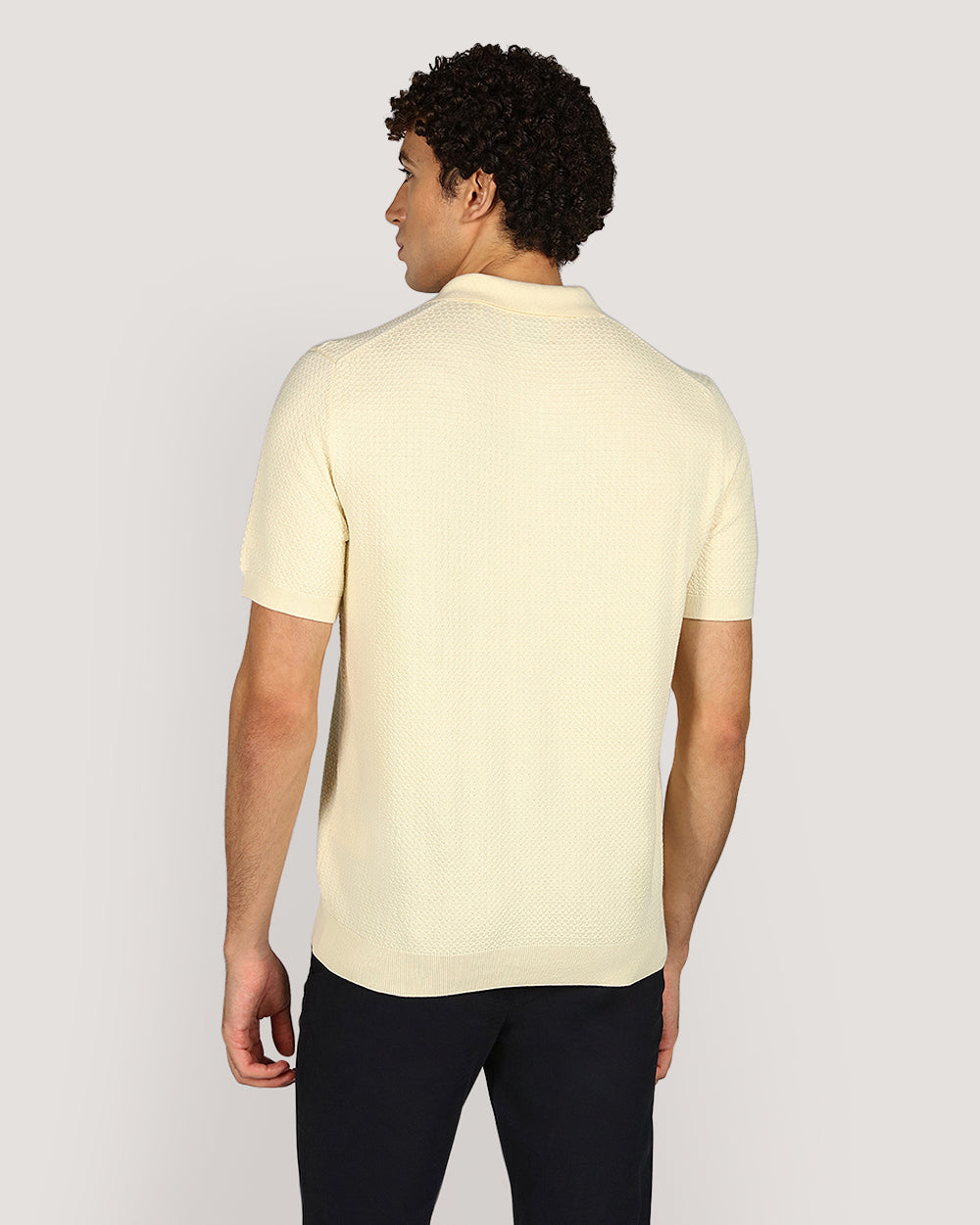 Gant Menswear Textured Cotton Short Sleeve Polo Sweater