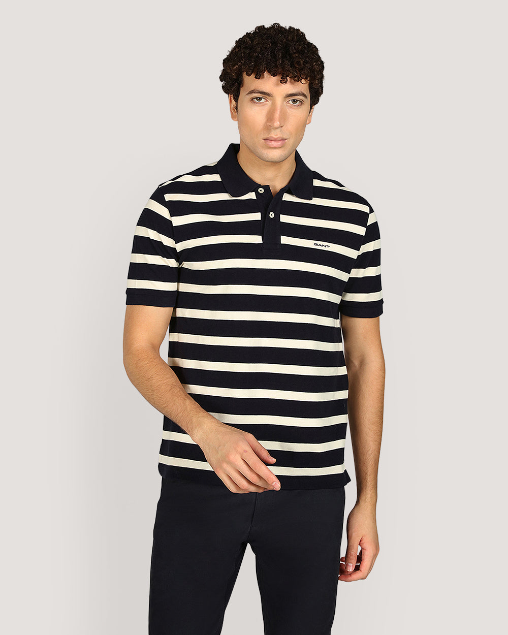 Gant Striped Short Sleeve Polo Shirt For Men