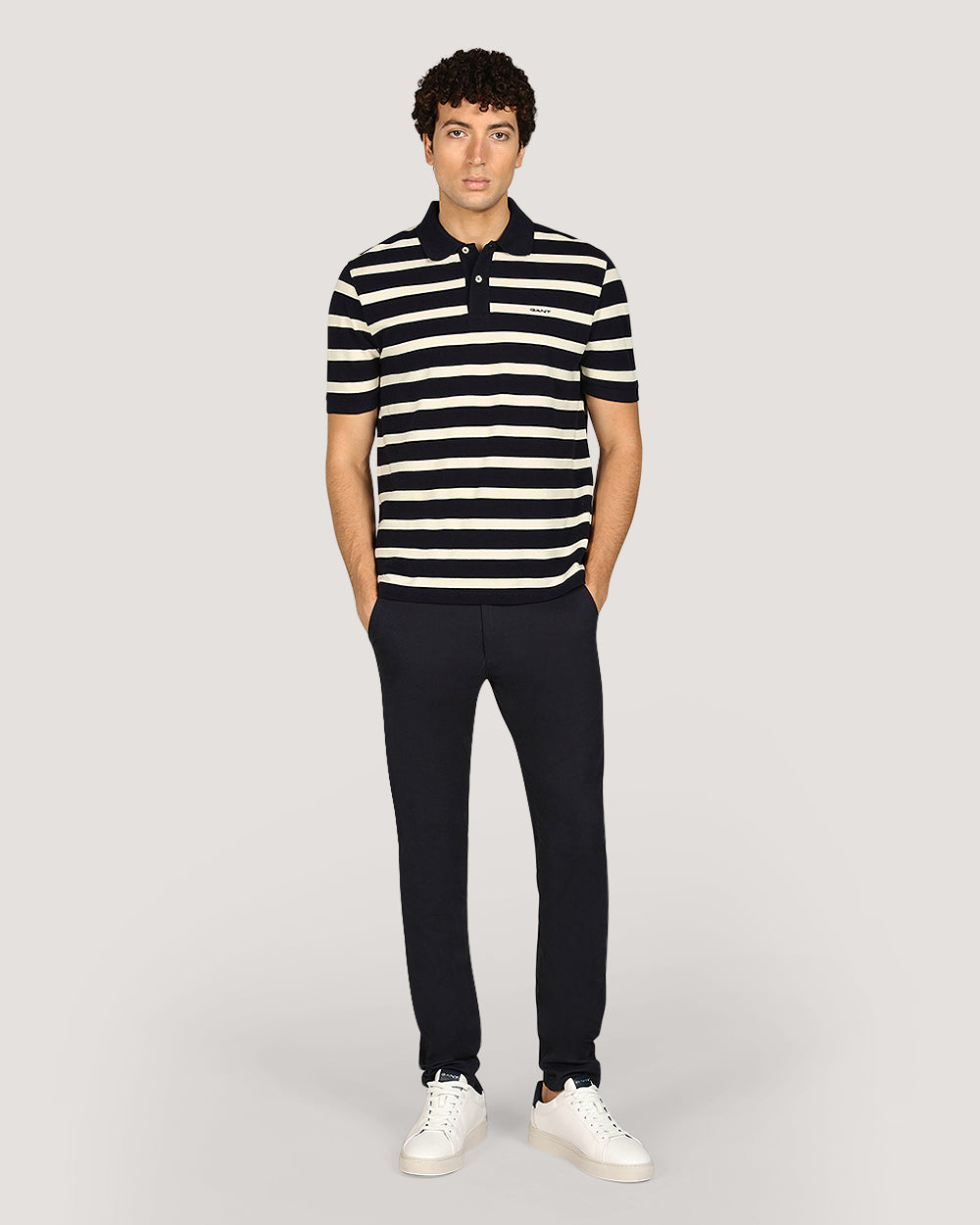 Gant Striped Short Sleeve Polo Shirt For Men