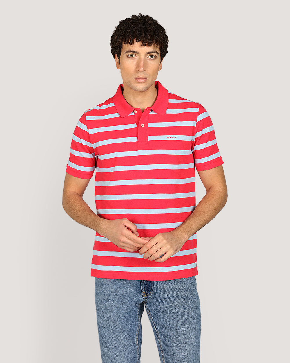 Gant Striped Short Sleeve Polo Shirt For Men