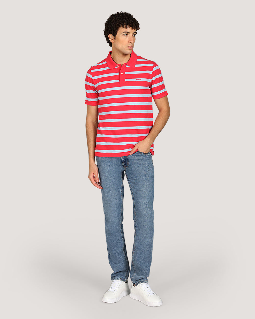 Gant Striped Short Sleeve Polo Shirt For Men