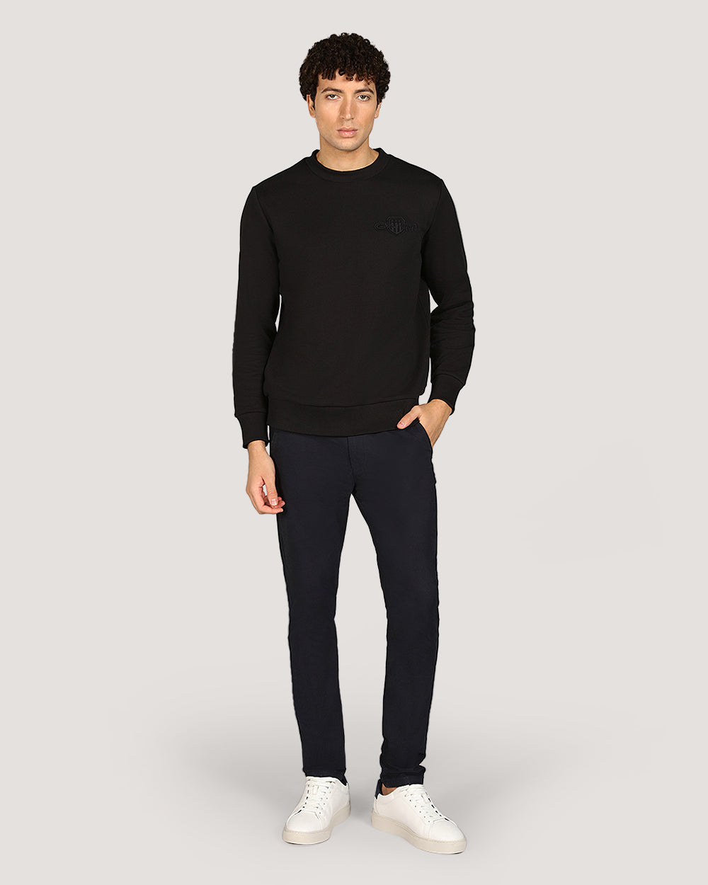 Gant Regular Tonal Shield Crew Neck Sweatshirt For Men