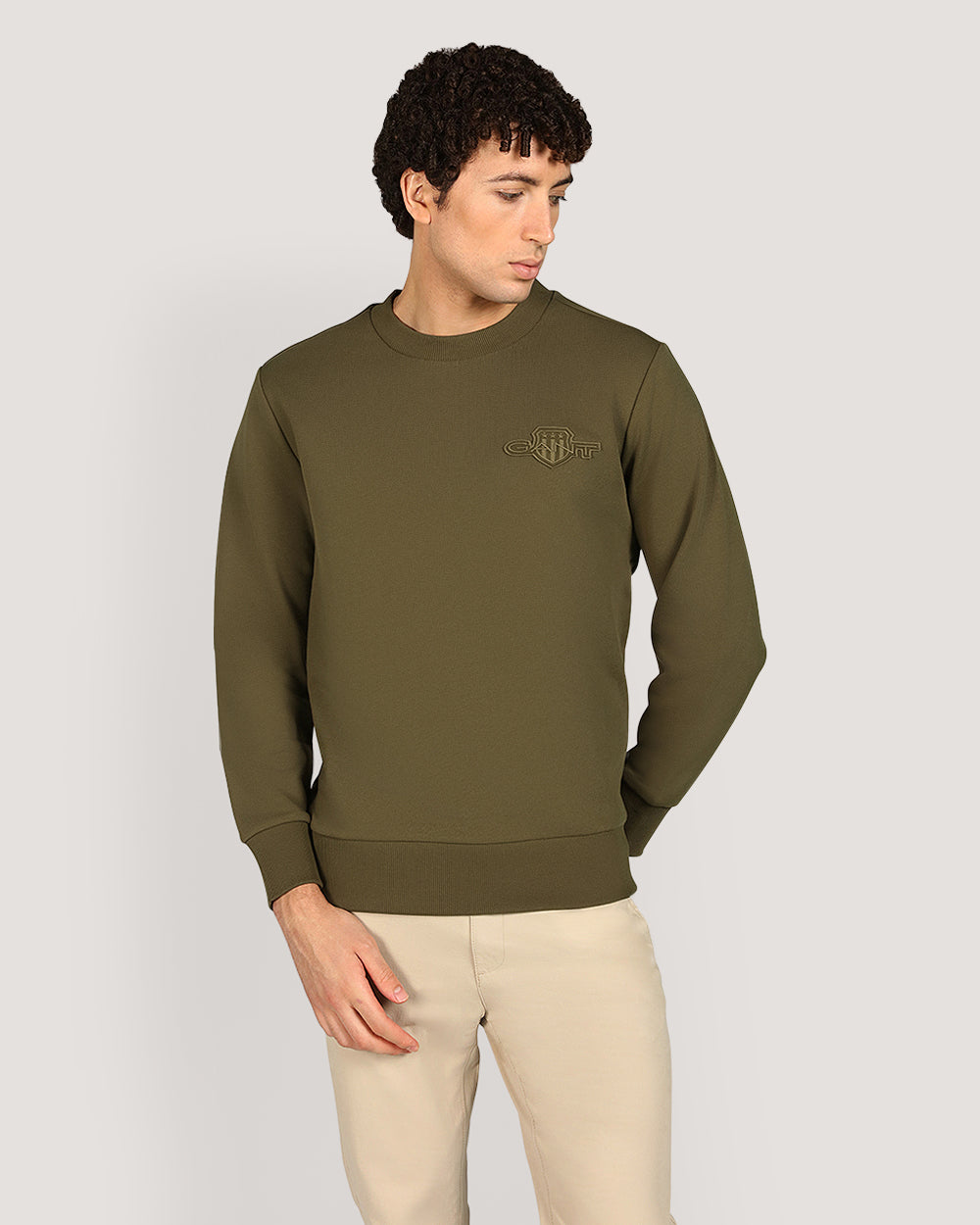 Gant Regular Tonal Shield Crew Neck Sweatshirt For Men