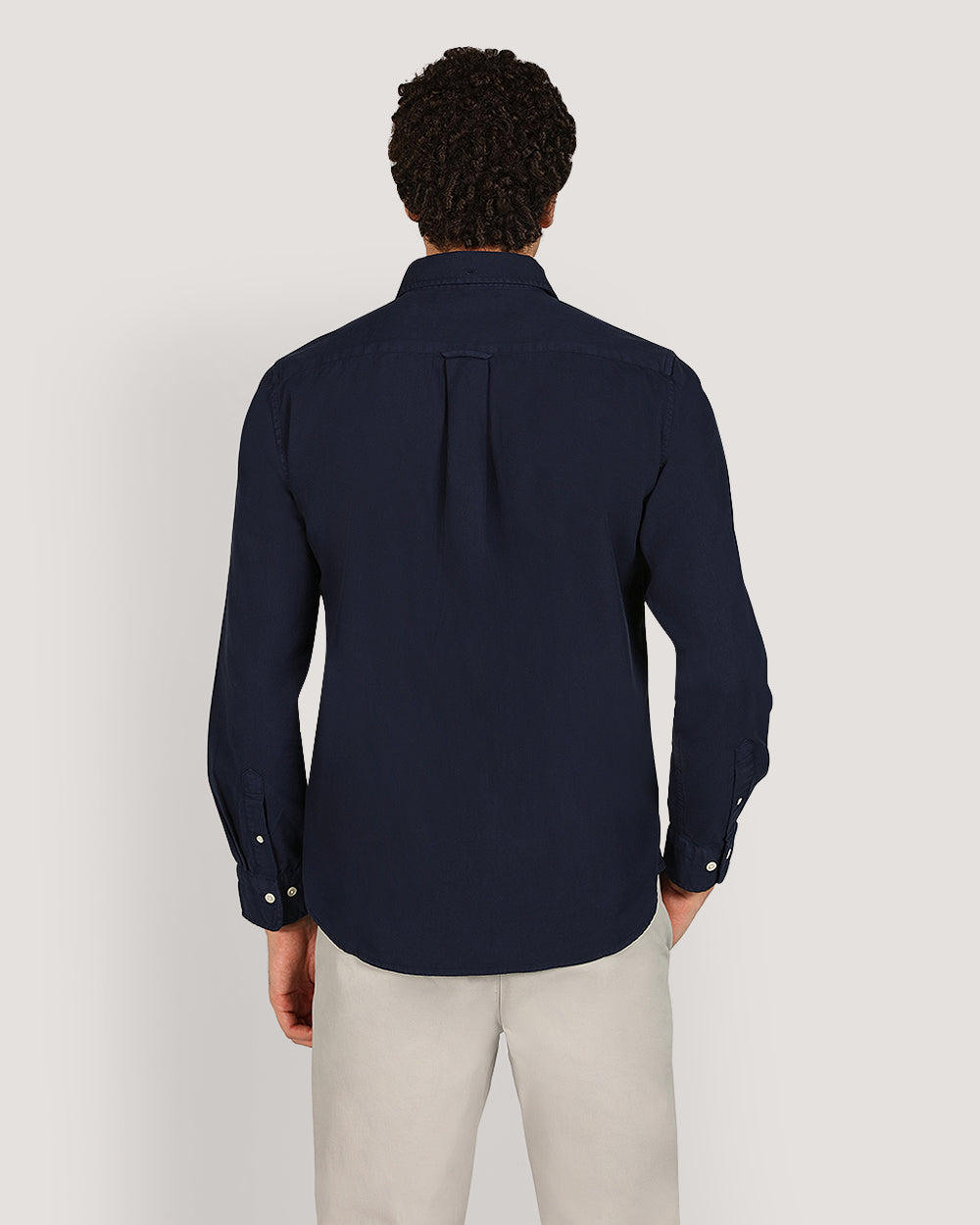 Regular Garment Dyed Twill Shirt For Men
