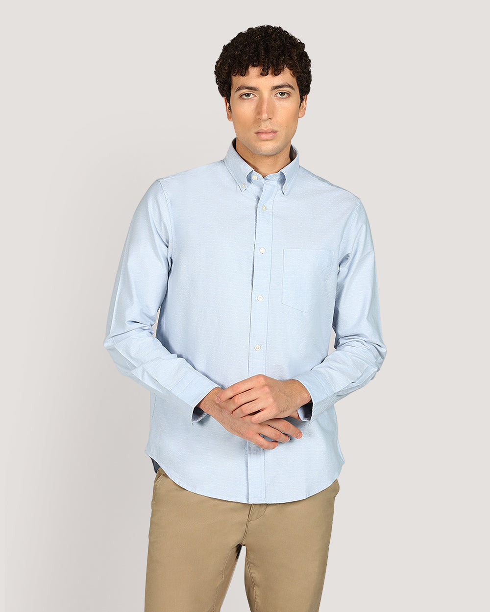 Regular Oxford Dobby Dot Shirt For Men
