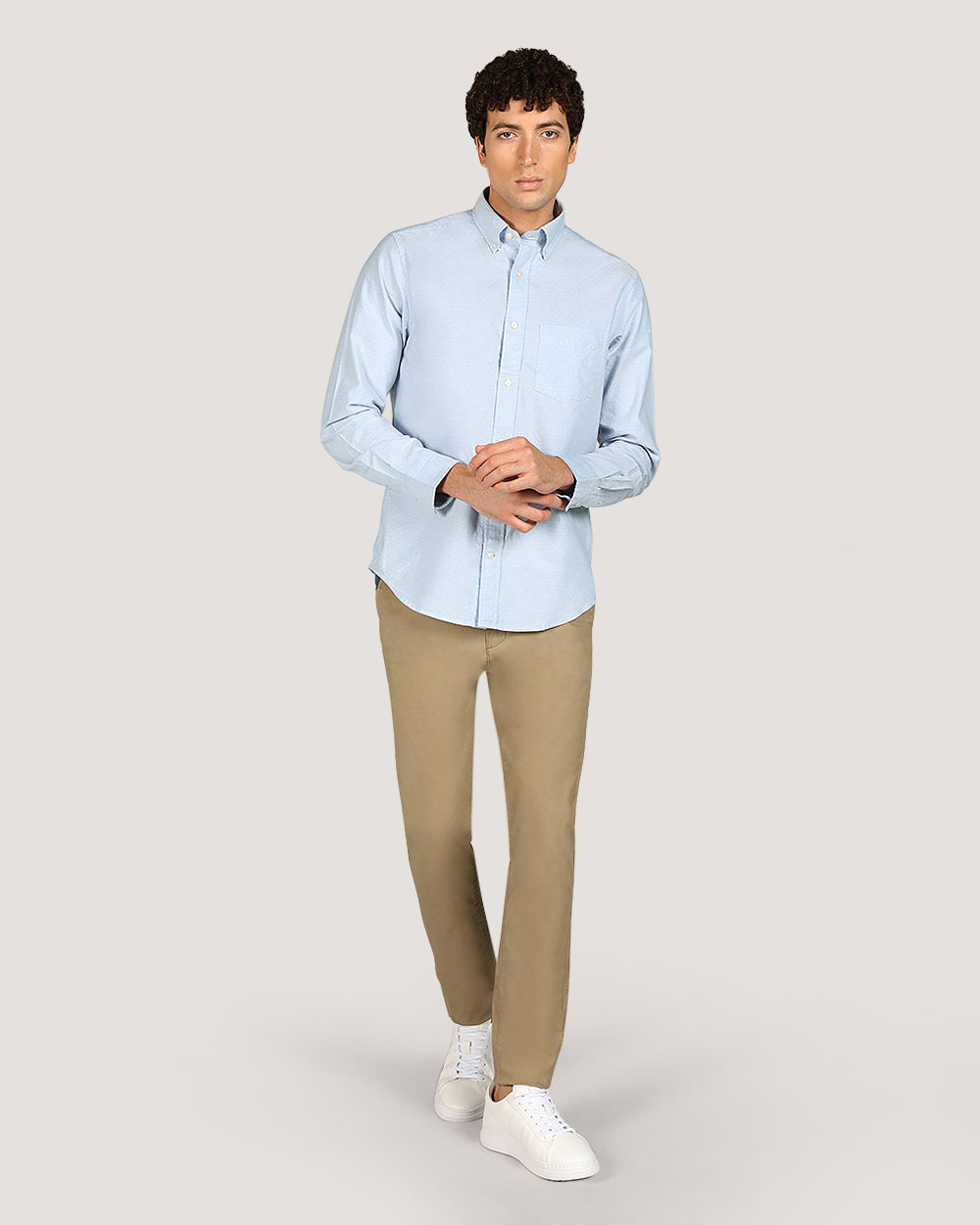 Regular Oxford Dobby Dot Shirt For Men